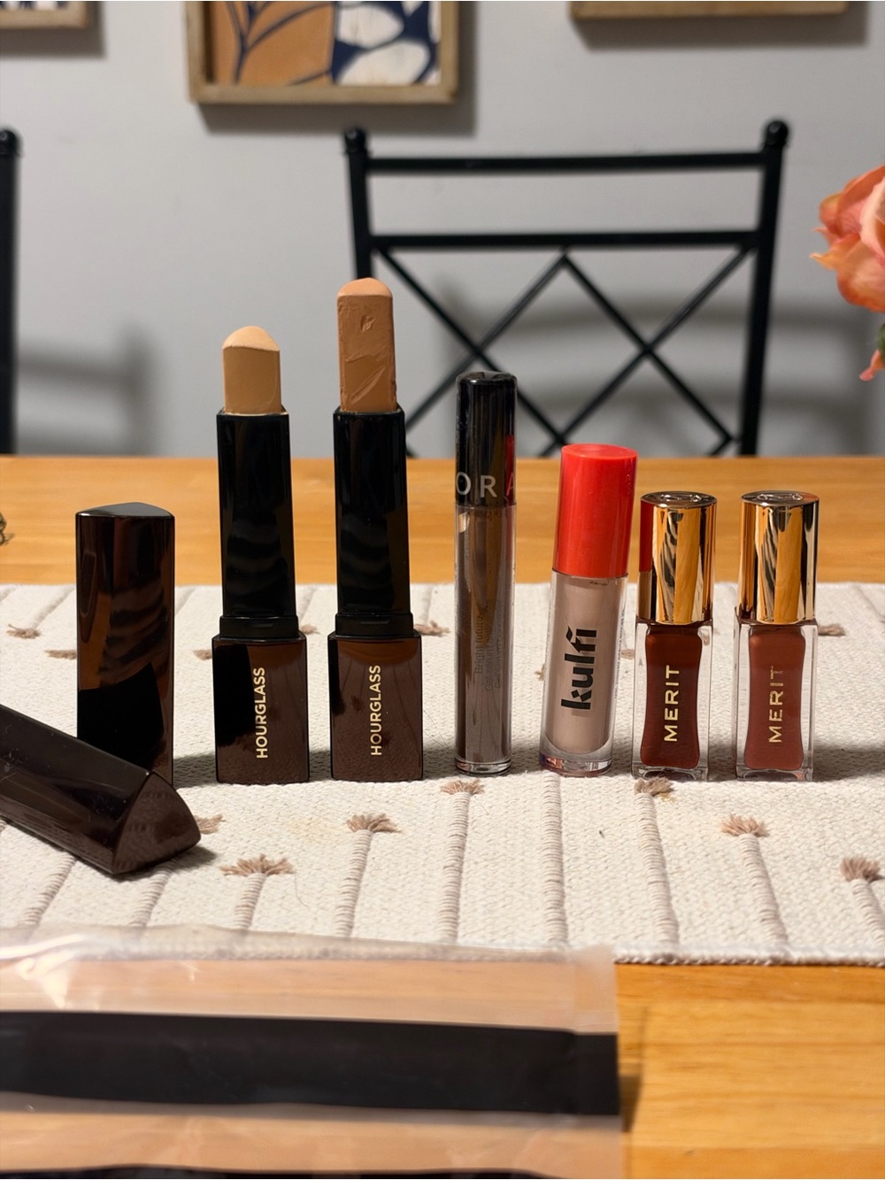 Hourglass stick foundations & Merit Makeup lip tints and glosses bundle